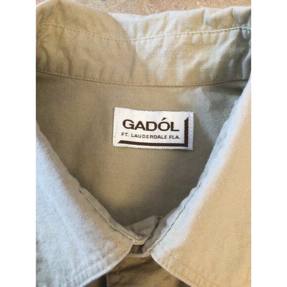 Rare Gadol Little Palm Island X The keys Men's XL Xtra Large Khaki Fishing Shirt - Picture 3 of 6